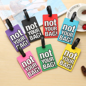 Creative Letter "Not Your Bag" Cute Travel Accessories Luggage Tags Suitcase Cartoon Style Fashion Silicon Portable Travel Label