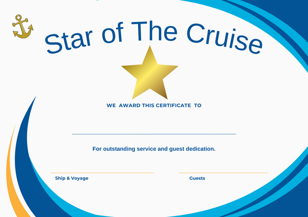 Star of The Cruise Certificate